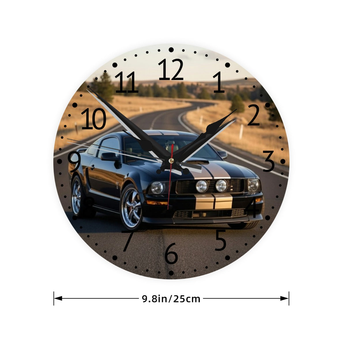 Mustang GT: 10" Premium Wood Wall Clock