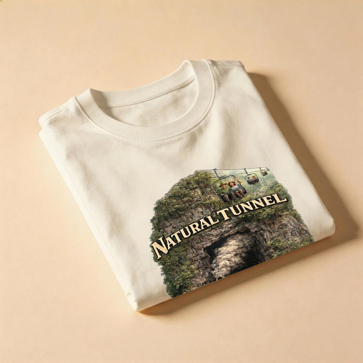 Women's Vintage Steam Engine Natural Tunnel Virginia Railroad Shirt