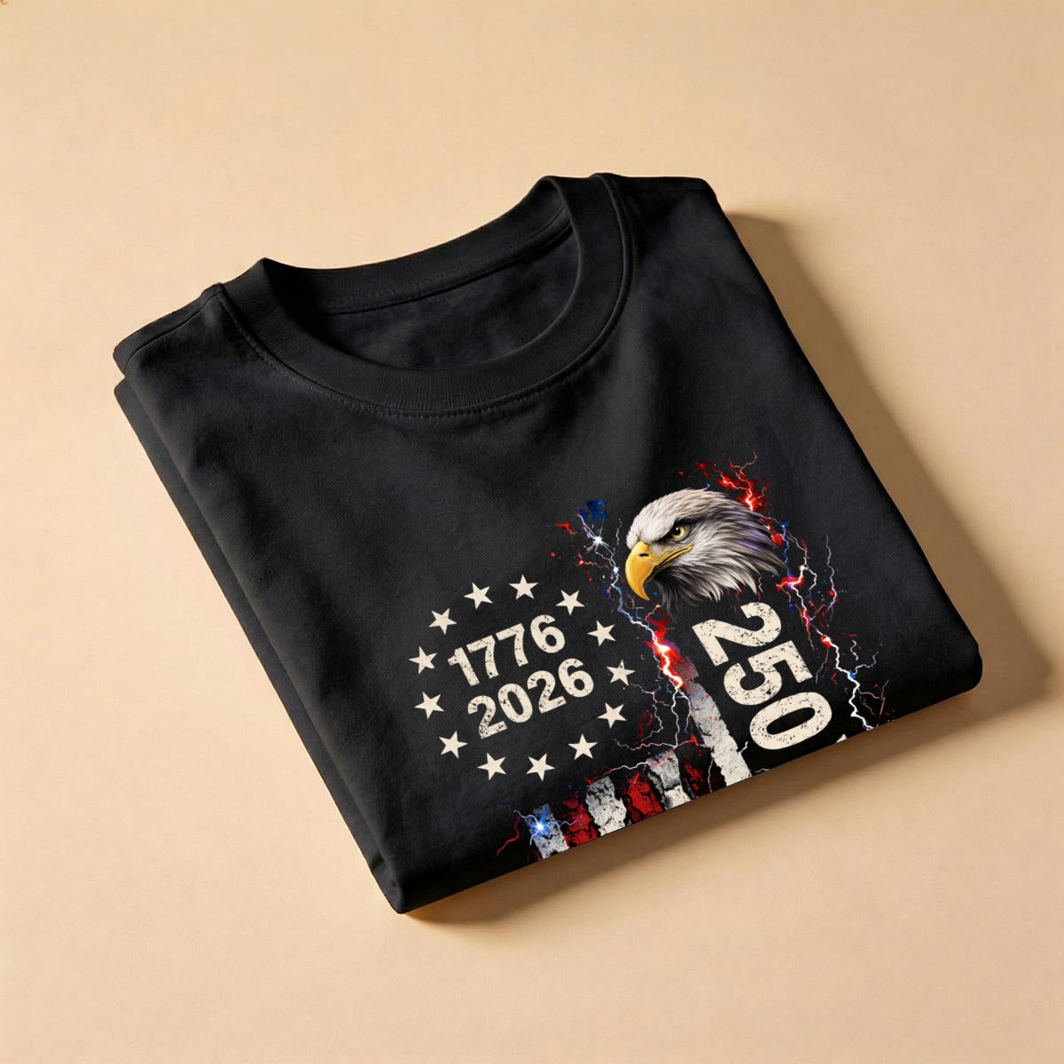 Women's 1776 - 2026 USA 250 Years Graphic Tee | Distressed Eagle - Patriotic Shirt | Printed in USA