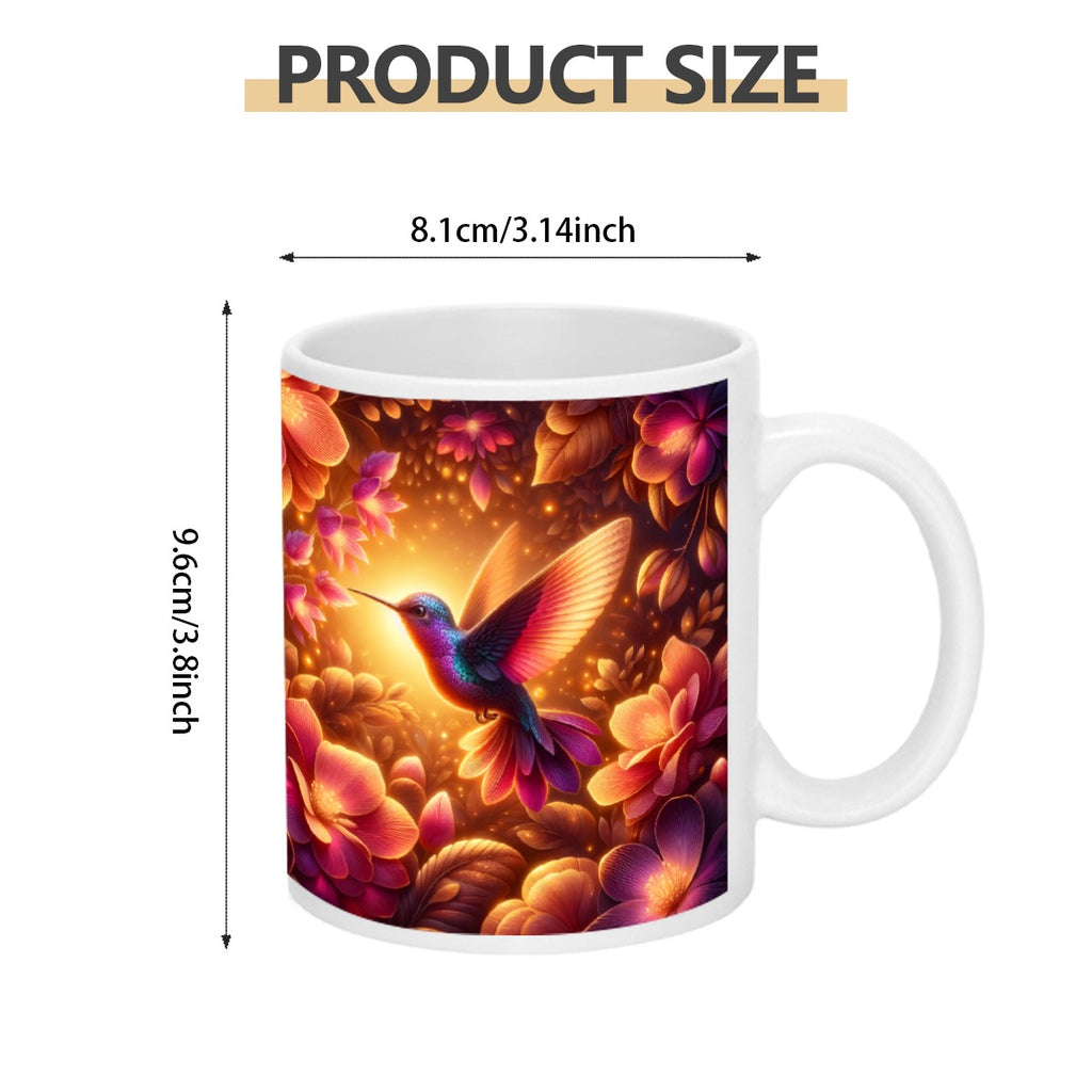 Hummingbird in Enchanted Garden Ceramic Coffee Mug