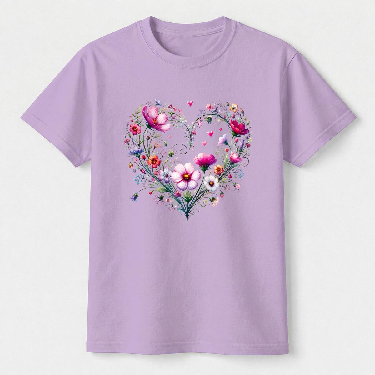 Floral Heart Color Tee | Comfort Colors C1717 - Available in 13 Colors