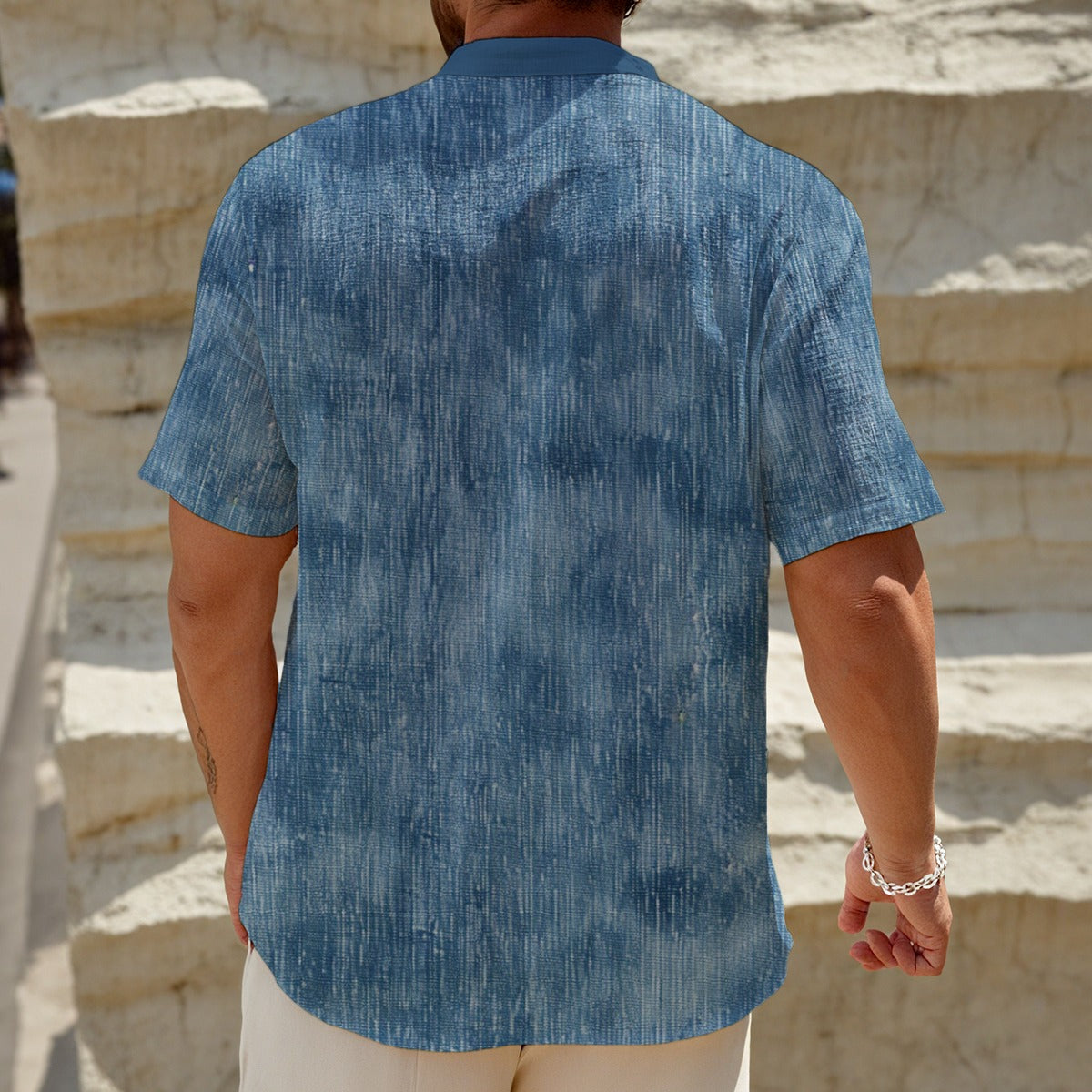 Rustic Men's Henley - Lightweight Summer Polo with Button Placket