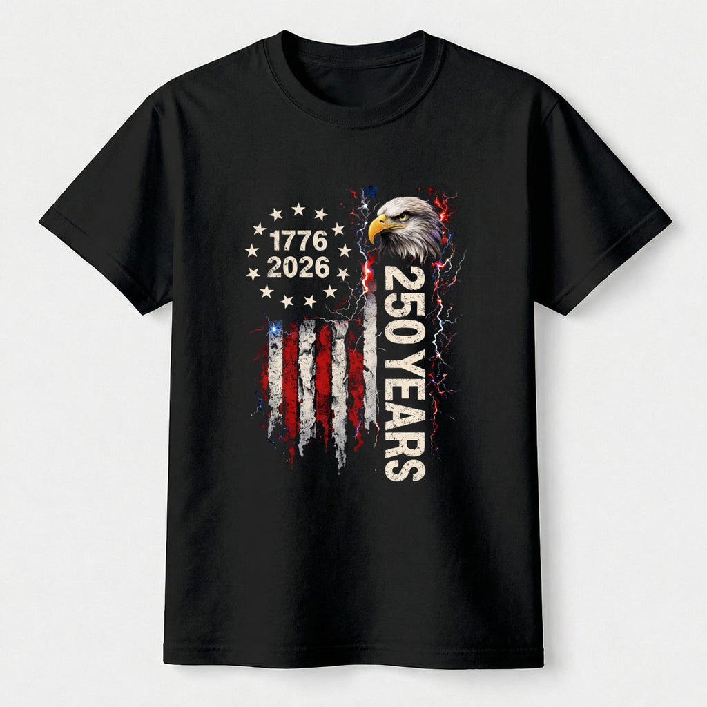 Women's 1776 - 2026 USA 250 Years Graphic Tee | Distressed Eagle - Patriotic Shirt | Printed in USA