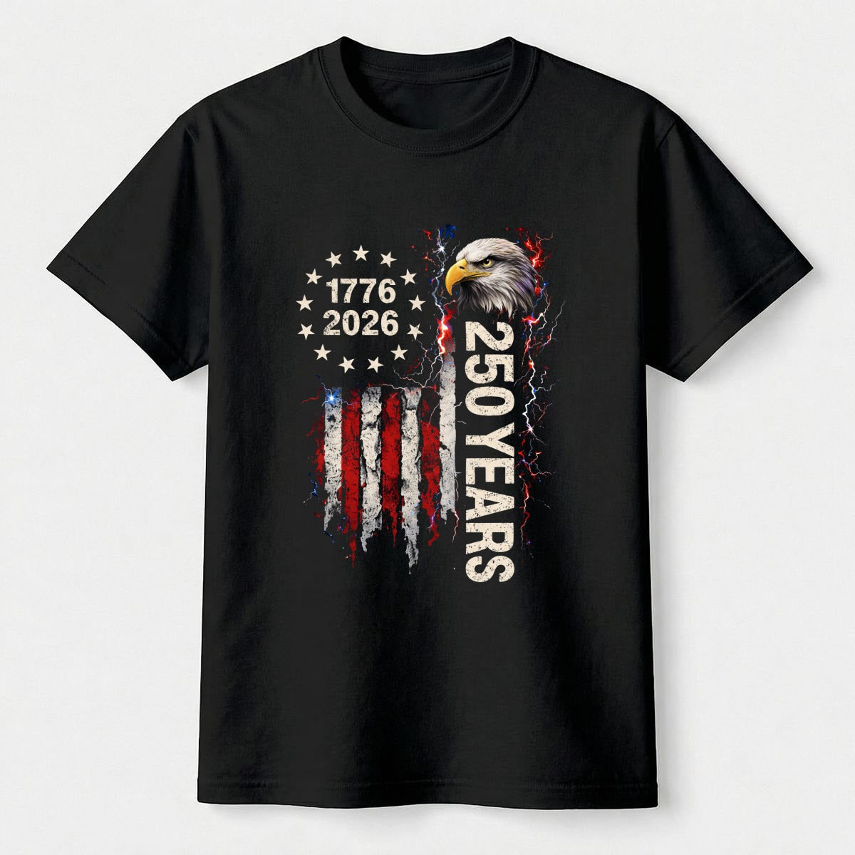 Women's 1776 - 2026 USA 250 Years Graphic Tee | Distressed Eagle - Patriotic Shirt | Printed in USA