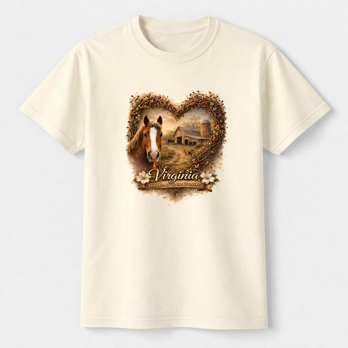 Virginia Heartland Vintage Horse & Barn Graphic Tee | Comfort Colors C1717