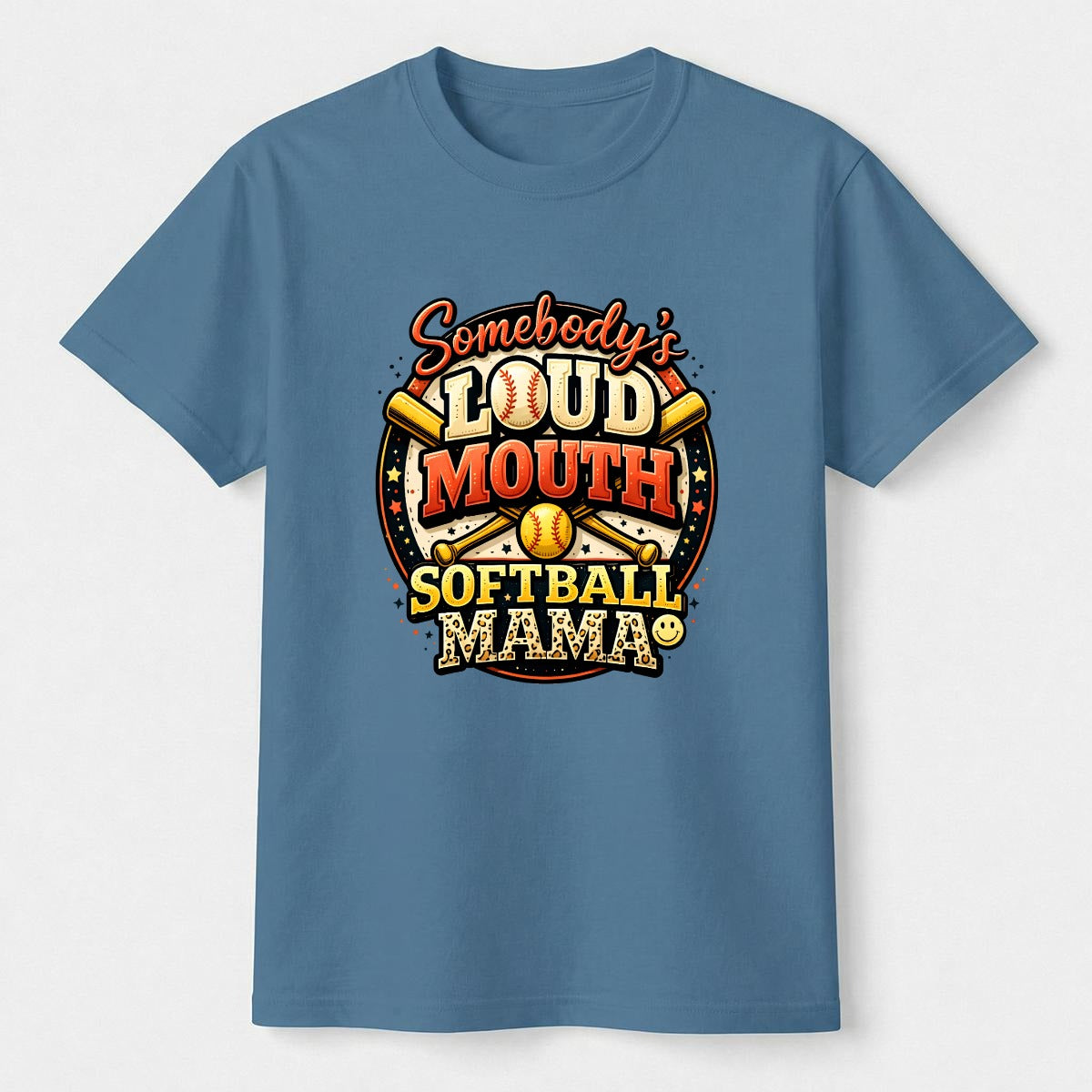 Somebody’s Loudmouth Softball Mama Comfort Colors Tee (Available in 13 Colors)