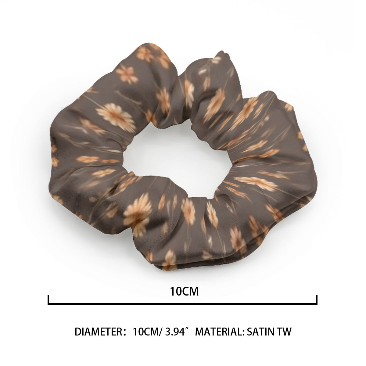 Brown Ditsy Hair Scrunchie