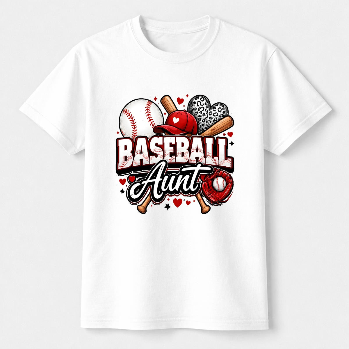 Women’s Baseball Aunt Graphic Tee - Comfort Colors C1717 - Double DTG Print