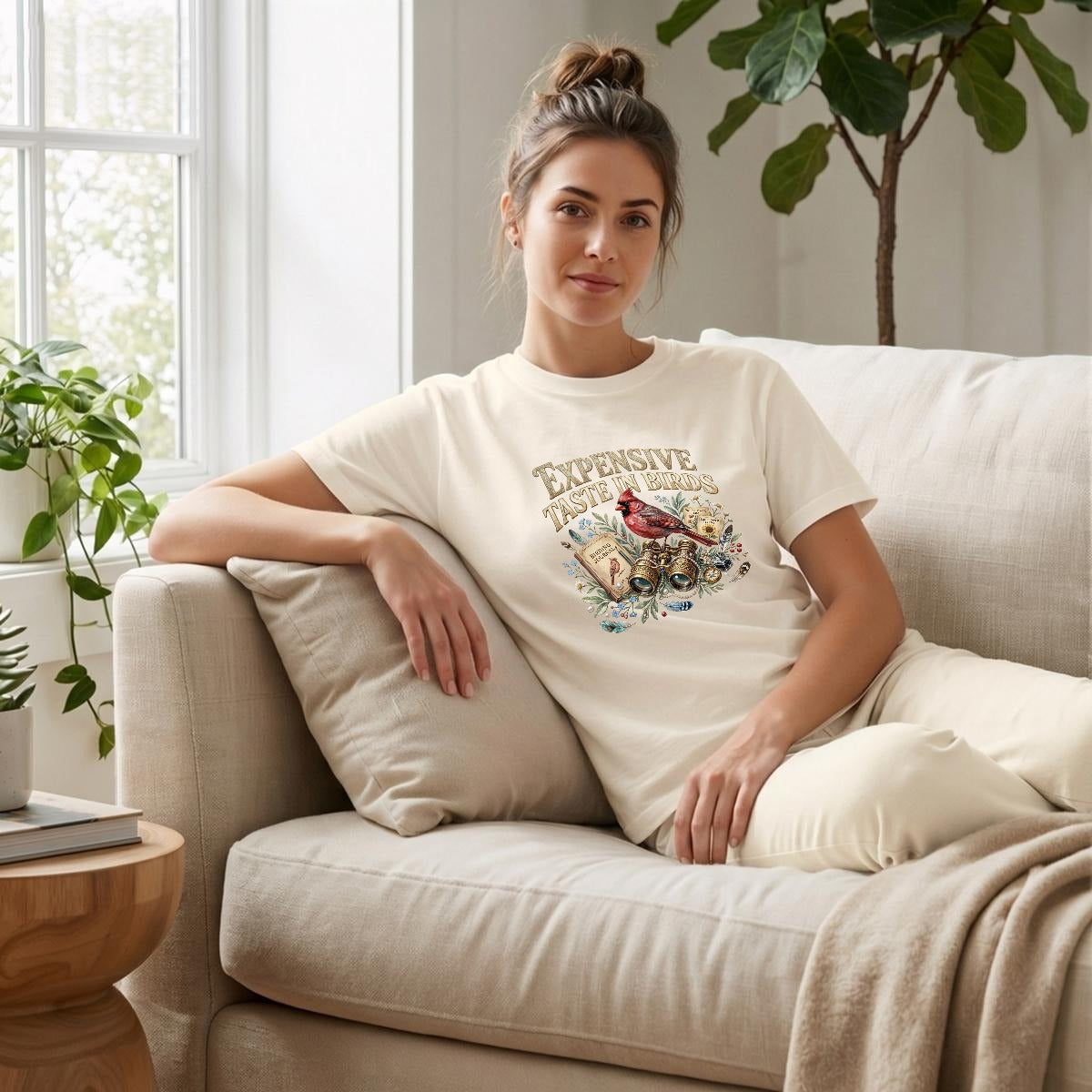 Expensive Taste in Birds Vintage Cardinal Tee | Comfort Colors Women’s Bird Watching Shirt