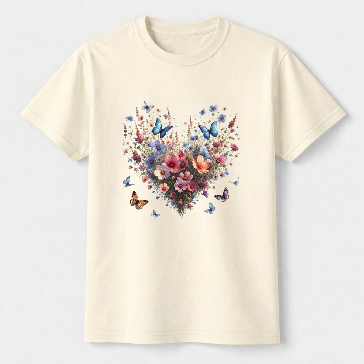 Wildflower Heart & Butterfly DTG Tee | Comfort Colors C1717 Ivory