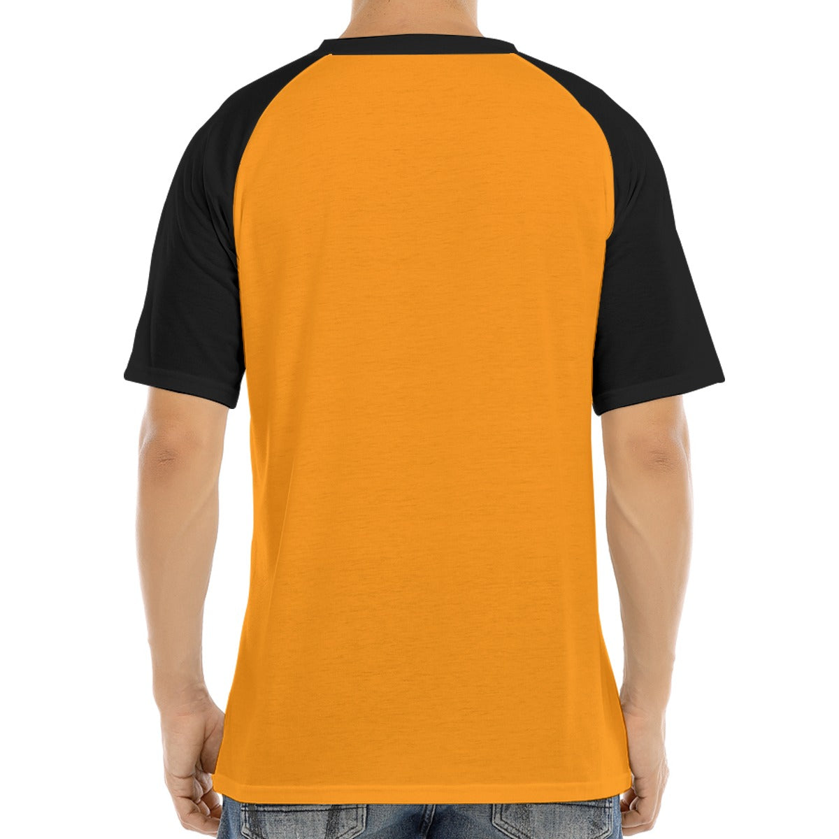 Men's Orange & Black Raglan Henley Tee
