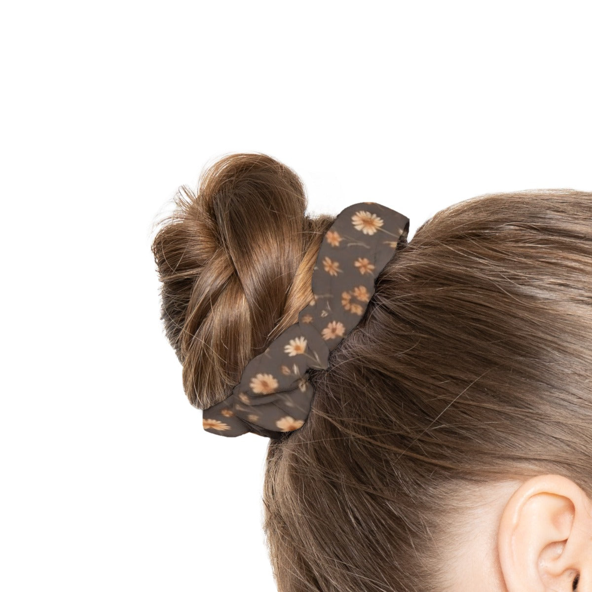 Brown Ditsy Hair Scrunchie