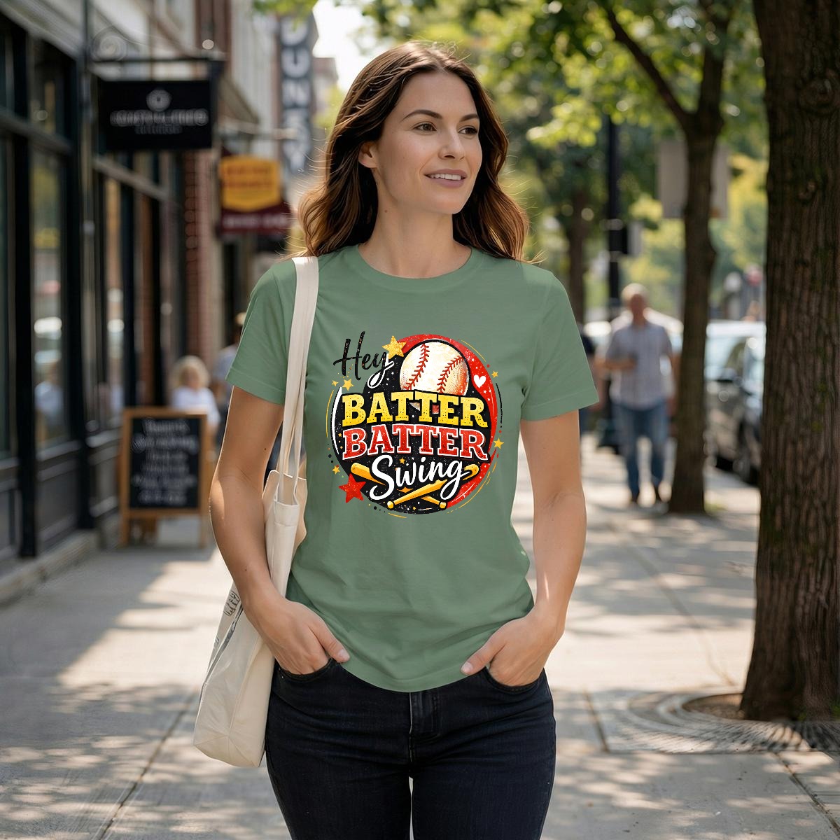 Hey Batter Batter Swing Baseball Tee