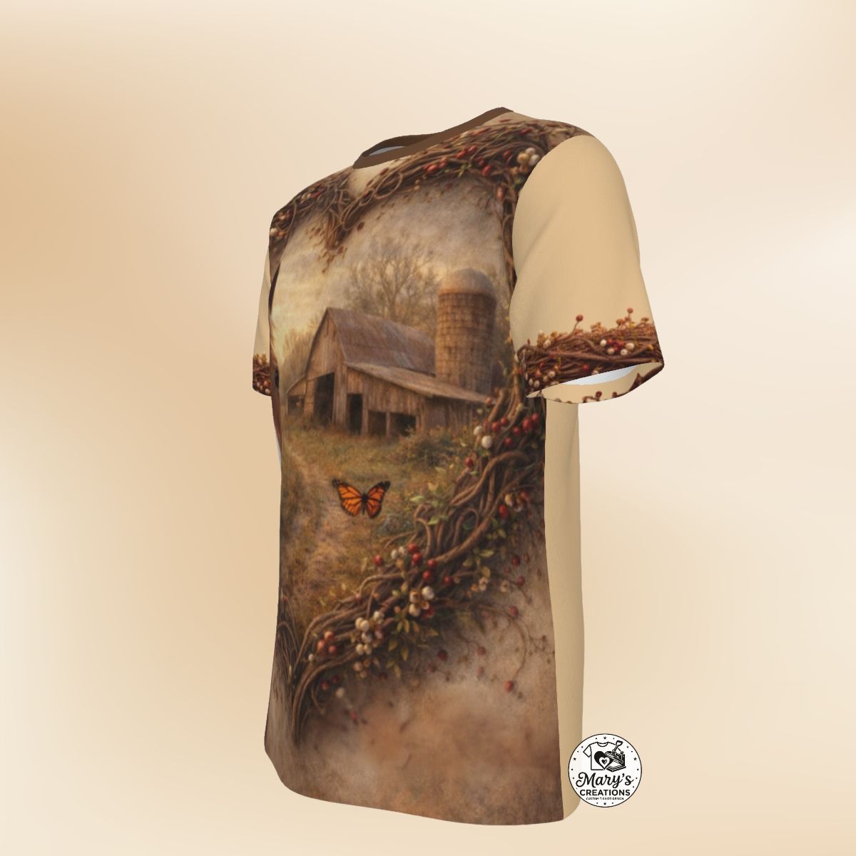 Rustic Horse & Barn Heart-Frame Tee