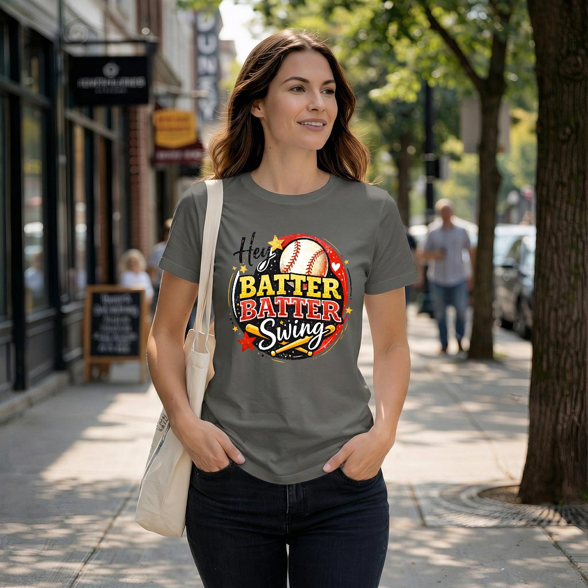 Hey Batter Batter Swing Baseball Tee