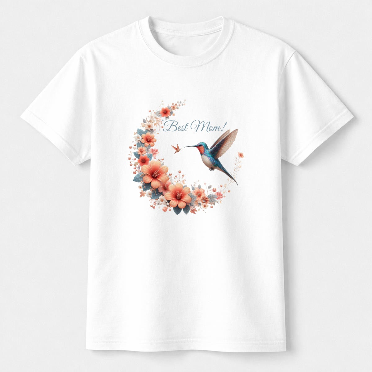 Hummingbird Floral Crescent Graphic Tee