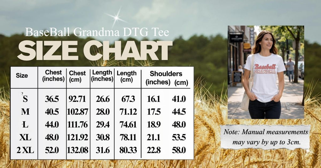 Women's BaseBall Grandma T-Shirt|Comfort Colors C1717 Double DTG