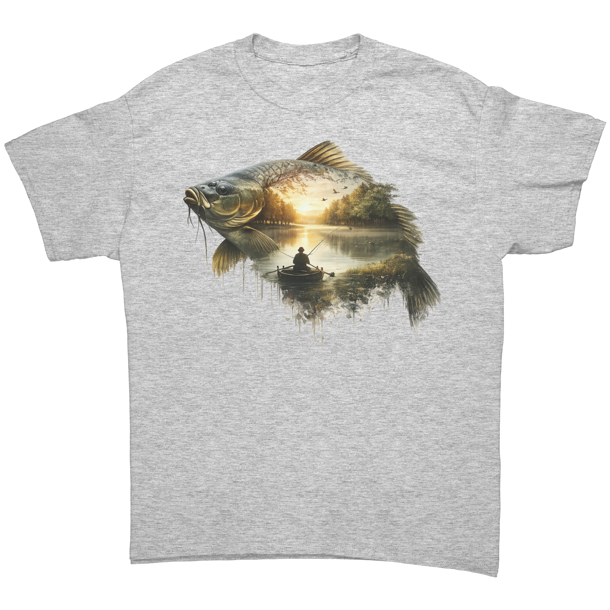 Catch the Sunset – Classic Fit Tee | Rustic Fisherman Sunset Graphic | Unisex Gildan 5000