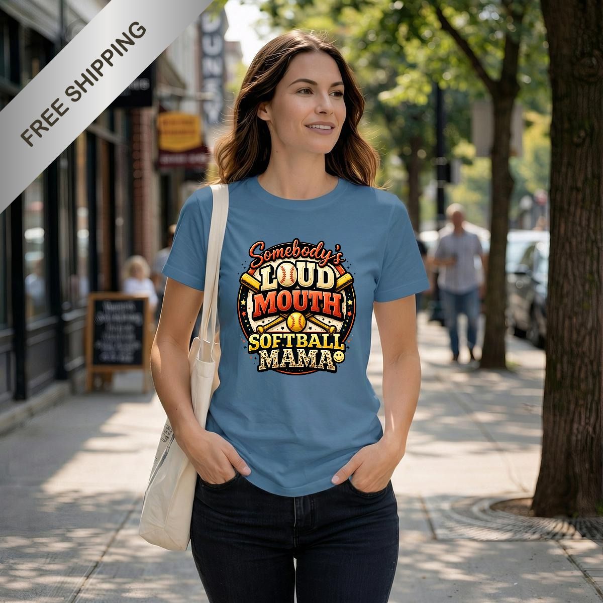 Somebody’s Loudmouth Softball Mama Comfort Colors Tee (Available in 13 Colors)
