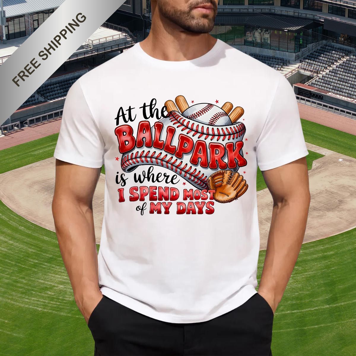 At The BallPark Unisex Men's   USA| Bella + Canvas 3001 (DTG) Tee