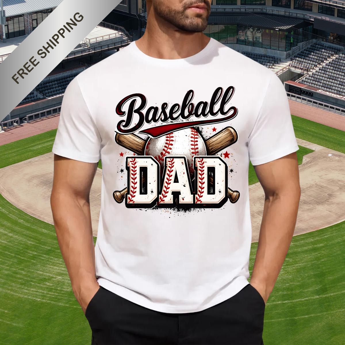 Hit a Home Run: "Baseball Dad" Premium Bella + Canvas Unisex O-neck T-shirt