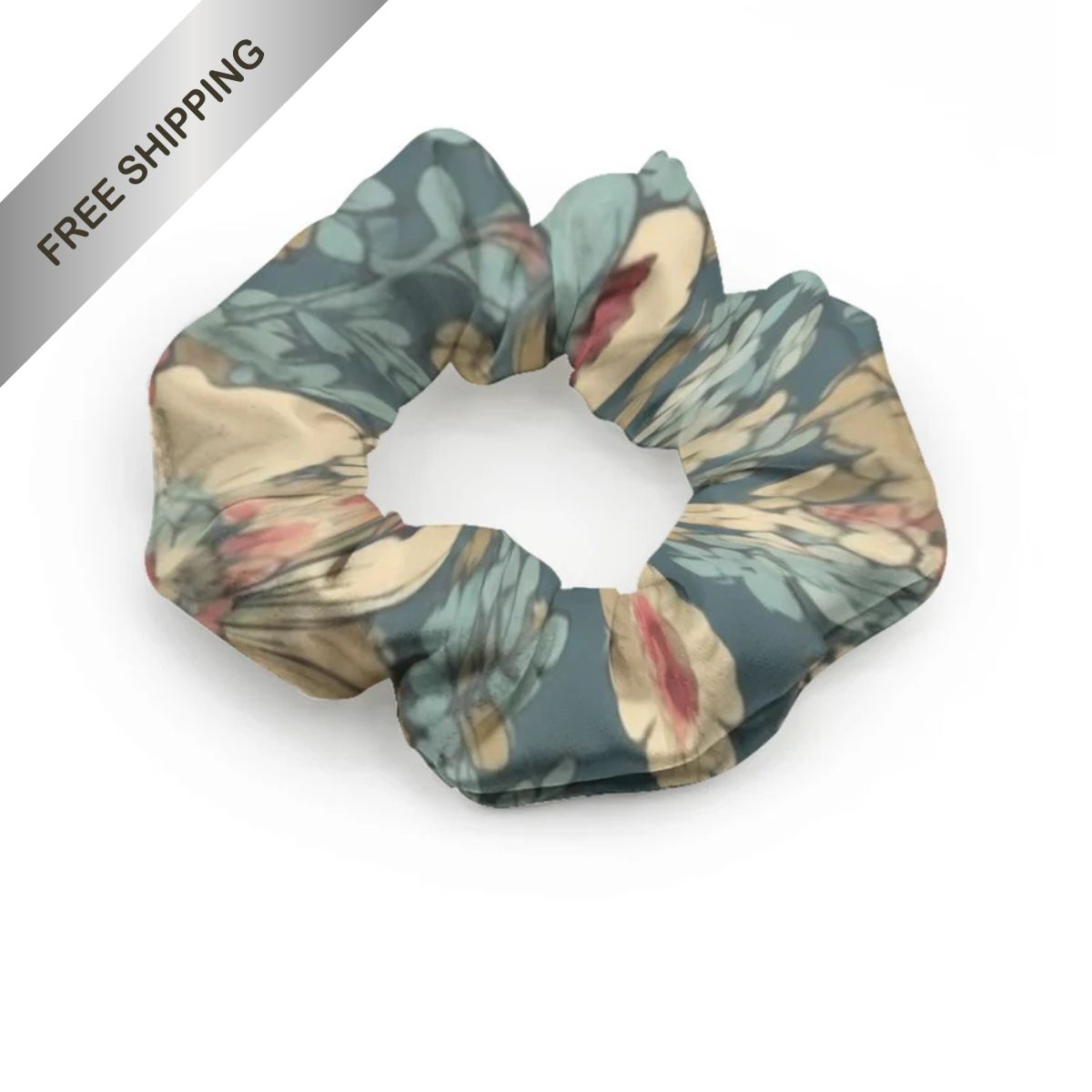 Dusty Teal Vintage Scrunchie