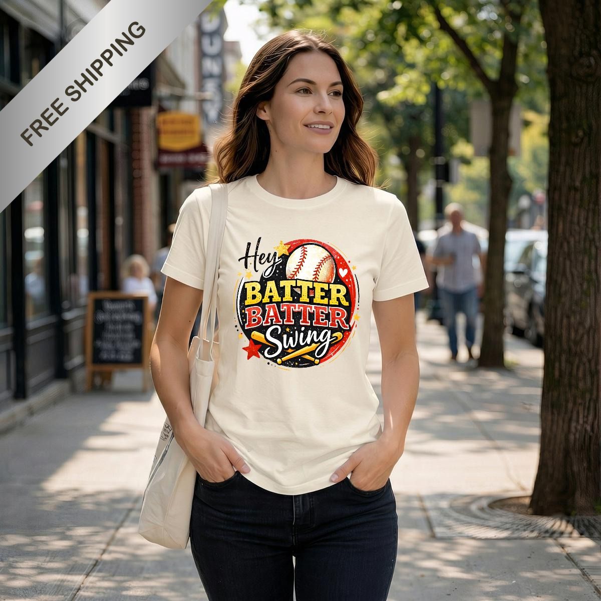 Hey Batter Batter Swing Baseball Tee
