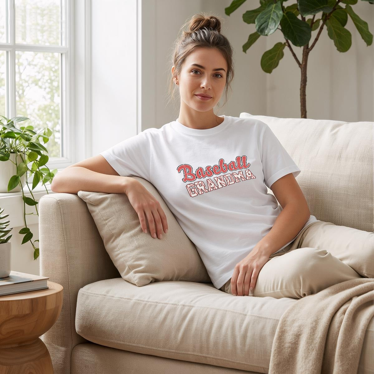 Women's BaseBall Grandma T-Shirt|Comfort Colors C1717 Double DTG