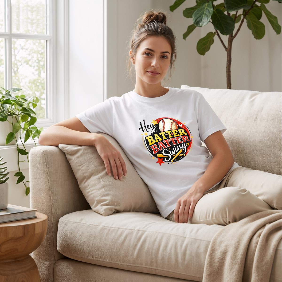 Hey Batter Batter Swing Baseball Tee