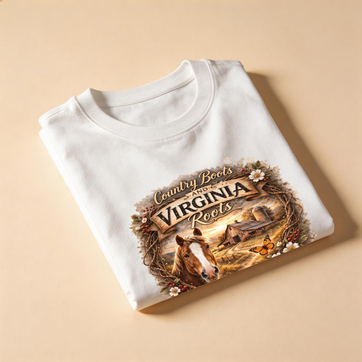 Virginia Roots & Southern Heart Country Horse Shirt | Comfort Colors C1717