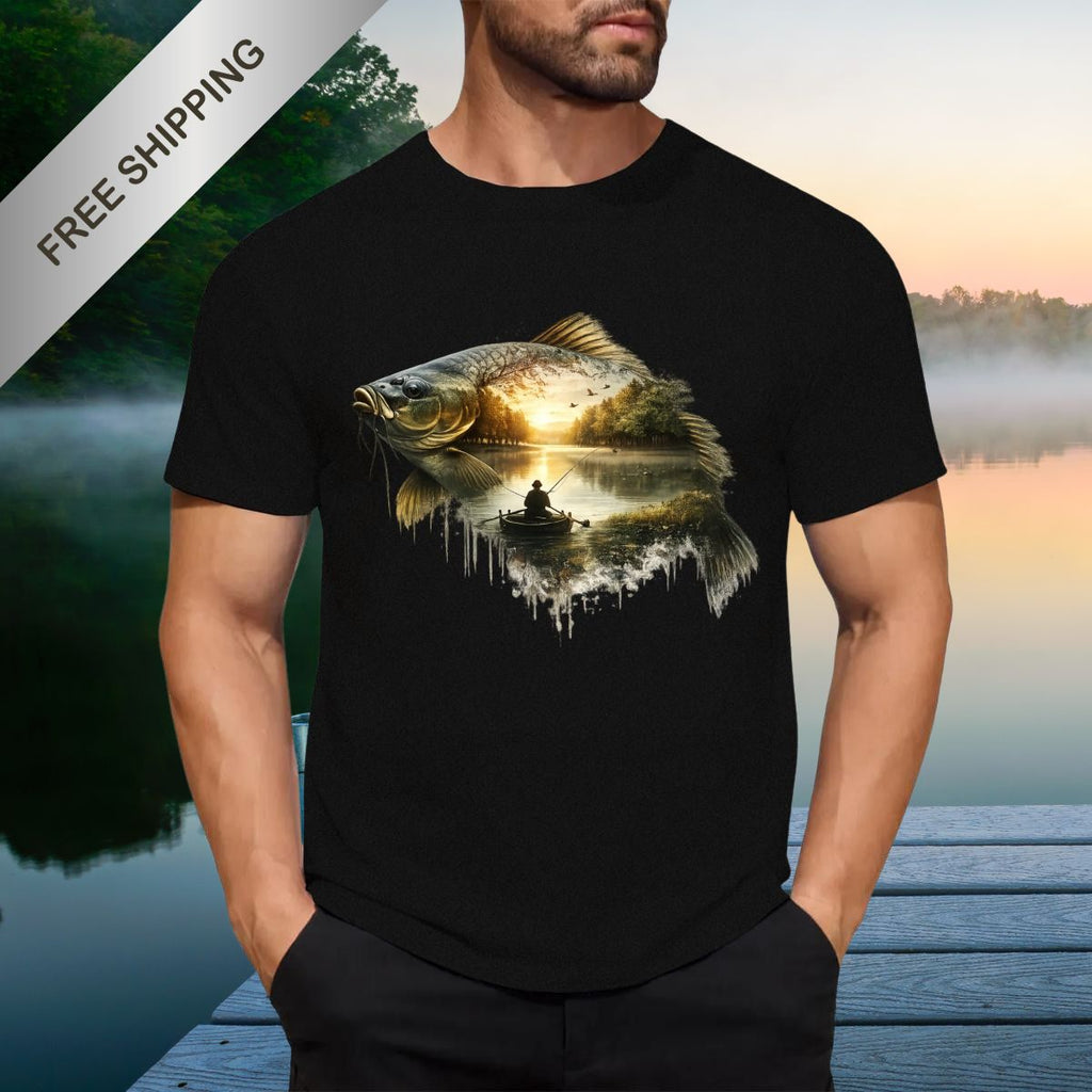 Catch the Sunset-T-shirt | Rustic Fisherman Sunset Graphic Tee | Unisex Bella + Canvas 3001