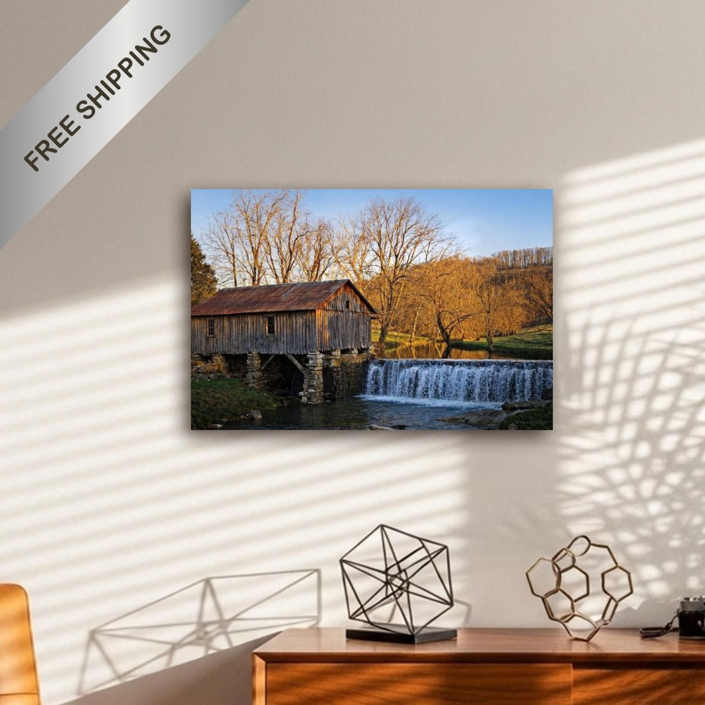 The Heritage Gristmill: 1890 Historic Lee County Canvas Wall Art