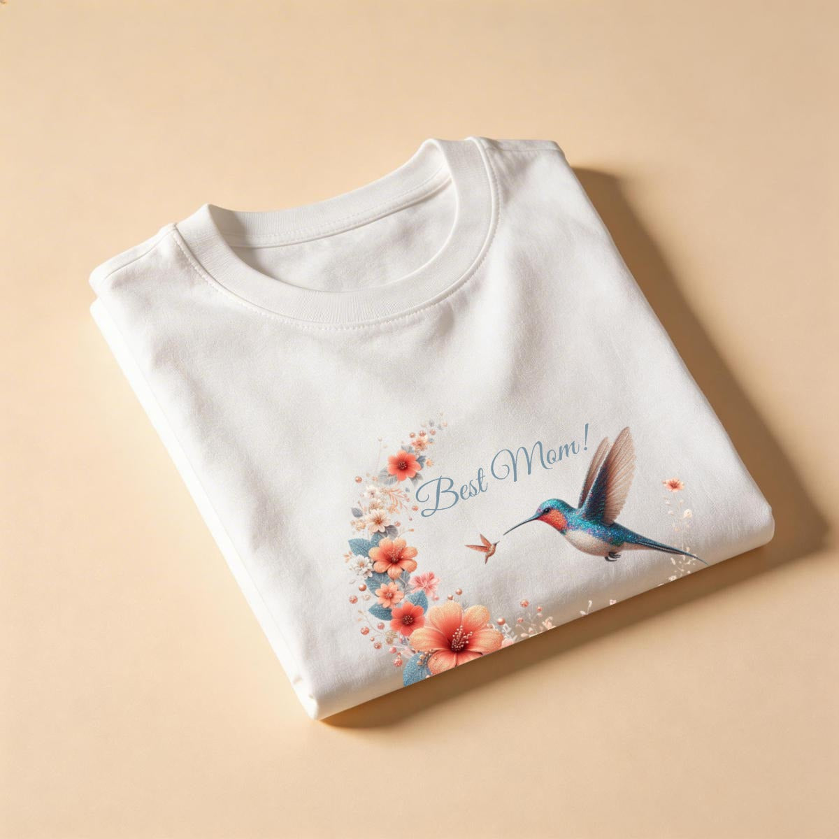 Hummingbird Floral Crescent Graphic Tee