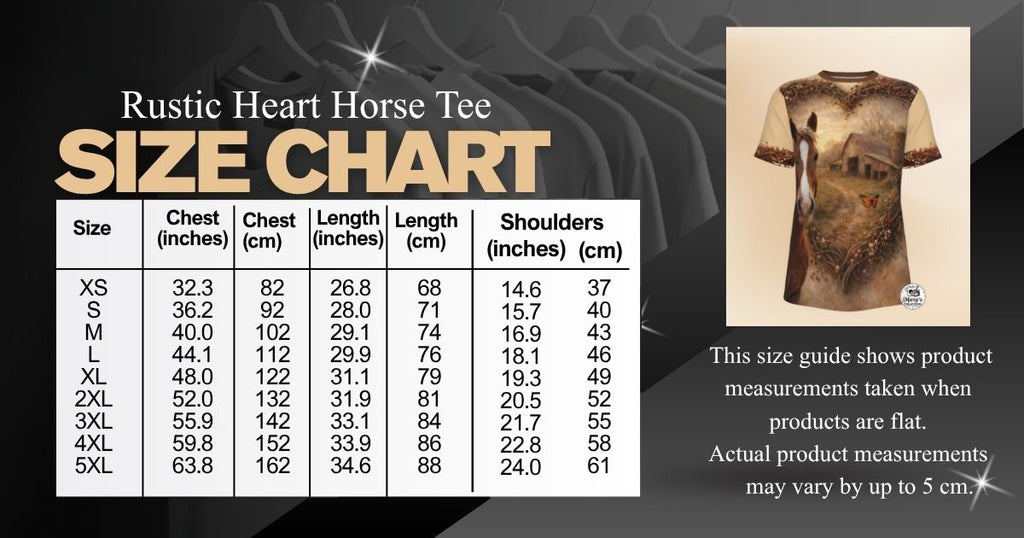 Rustic Horse & Barn Heart-Frame Tee